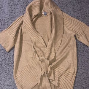 Soft glittery gold knit wrapped top/sweater